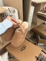 UGG Suede Slippers Brown Color - Shoes - Image 8