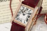 Cartier Tank Louis  Cartier watch, Yellow Gold, Diamonds, Small Model - Image 4