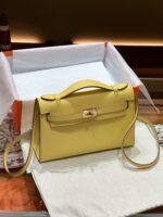 Hermes Kelly Mini 1st Kelly Pochette Generation Epsom Palm Leather-Yellow - Image 7