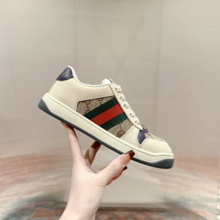 Gucci Screener trainer with Web Dark Purple Sneaker - Shoes
