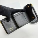 Dior Saddle Lotus Wallet Goatskin - Black - Image 8