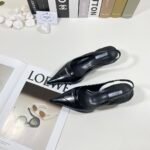 Prada Brushed leather slingback pumps black-shoes - Image 5