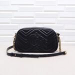 GUCCI Calfskin Matelasse GG Marmont Chain Shoulder Bag Black - Bag - Image 3
