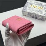 Dior Caro Montaigne Glycine Wallet-Pink Leather Wallet - Image 9