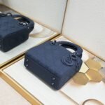 Dior Mini Lady Dior Bag Blue Ultramatte Calfskin - Bag - Image 8