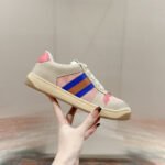 Gucci Screener trainer with Web Pink Sneaker - Shoes