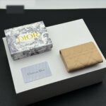 Dior Caro Montaigne Glycine Wallet-Apricot Leather Wallet - Image 9