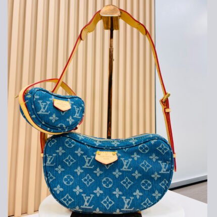 Louis Vuitton New LV Remix Croissant Denim MM Bag