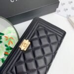 Chanel Zip Around Wallet Quilted Caviar Long-Plain Gold Wallet - Image 6