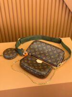 [TOP] Louis Vuitton LV Multi Pochette Accessoires Khaki Strap Bag - Image 4