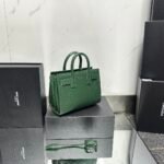 Saint Laurent Green Croc Embossed Leather Nano Classic Sac De Jour Tote - Bag - Image 4