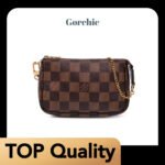 [TOP]Louis Vuitton Damier Ebene Mini Pochette Accessoires Handbag - Black