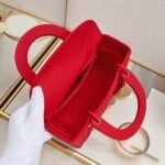 Dior Medium Lady Dior Bag Red Ultramatte Calfskin - Bag - Image 9