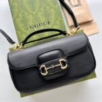 Gucci Horsebit 1955 Small Black Leather Shoulder Bag - Image 2