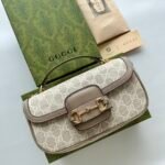 Gucci Horsebit 1955 Small Grey Shoulder Bag - Image 3