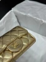 Chanel Gold Metallic Calfskin Quilted Flap Chain Waist Bag - Image 6