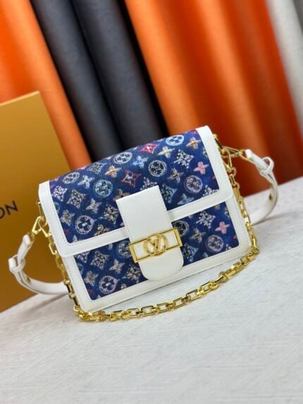 Louis Vuitton Dauphine Shoulder Bag  - Monogram Jacquard Denim, Mini Size