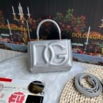 [TOP] Dolce & Gabbana Cowhide Mini Tote - Silver Bag