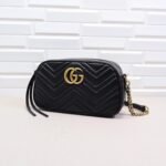 GUCCI Calfskin Matelasse GG Marmont Chain Shoulder Bag Black - Bag - Image 2