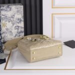 Dior Small Lady Dior Bag Powder Sand-Colored Patent Cannage Calfskin Golden Hardware - Bag - Image 4