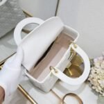 Dior Medium Lady Dior Bag White Cannage Calfskin Golden Hardware - Bag - Image 5