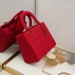 Dior Medium Lady Dior Bag Red Ultramatte Calfskin - Bag