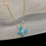 Van Cleef & Arpels Two Butterfly pendant, Yellow gold, diamonds, Small model - Necklace - Image 6