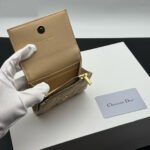 Dior Caro Montaigne Glycine Wallet-Apricot Leather Wallet - Image 10
