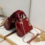 Dior Mini Lady Dior Bag Powder Cherry Red Patent Cannage Calfskin Golden Hardware - Bag - Image 2