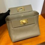 Hermes 2424 Togo Swift Gold Hardware Elephant Grey - Bag - Image 8