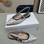 [TOP] J'Adior Slingback Flat Embroidered Fabric Shoes