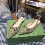 Gucci GG Canvas Slingback Beige And Ebony Original GG Canvas Shoes - Image 3