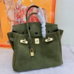 Hermes Birkin Bag Doblis Bag Golden Hardware-Dark Or Deep Green Bag - Image 7