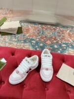 Gucci Screener trainer with Web Pink and White Sneaker - Shoes - Image 2