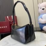 Gucci Half Horsebit Shoulder Black soft glossy leather Medium - Bag - Image 8