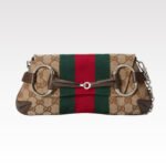 Gucci Horsebit Chain Small Shoulder Bag Beige And Ebony Original GG Canvas - Bag - Image 10