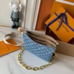 Louis Vuitton Coussin Dark Blue Denim Color Small Handbag Gold Hardward - Image 6