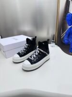 2024ss Dior Knit High Sneakers - Black Chunky Shoes - Image 3