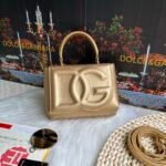 [TOP] Dolce & Gabbana Cowhide Mini Tote - Gold Bag