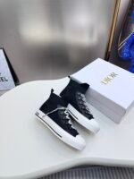 2024ss Dior Knit High Sneakers - Black Flyknit Shoes - Image 5