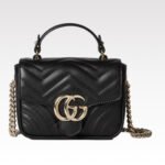 Gucci GG Marmont Mini Top Handle Bag-Black - Bag