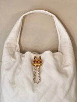 Chanel Maxi Hobo Bag Calfskin & Gold-Tone Metal - Light Beige - Image 4