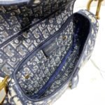 Dior SADDLE Bag Blue Dior Oblique Embroidered Velvet - Bag - Image 9