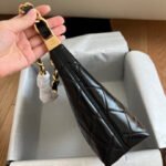 Chanel 24A Hobo Small Bag Shiny Calfskin & Gold-Tone Metal Black - Bag - Image 9