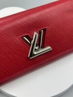 Louis Vuitton Red Epi Leather Twist Wallet - Silver - Image 5