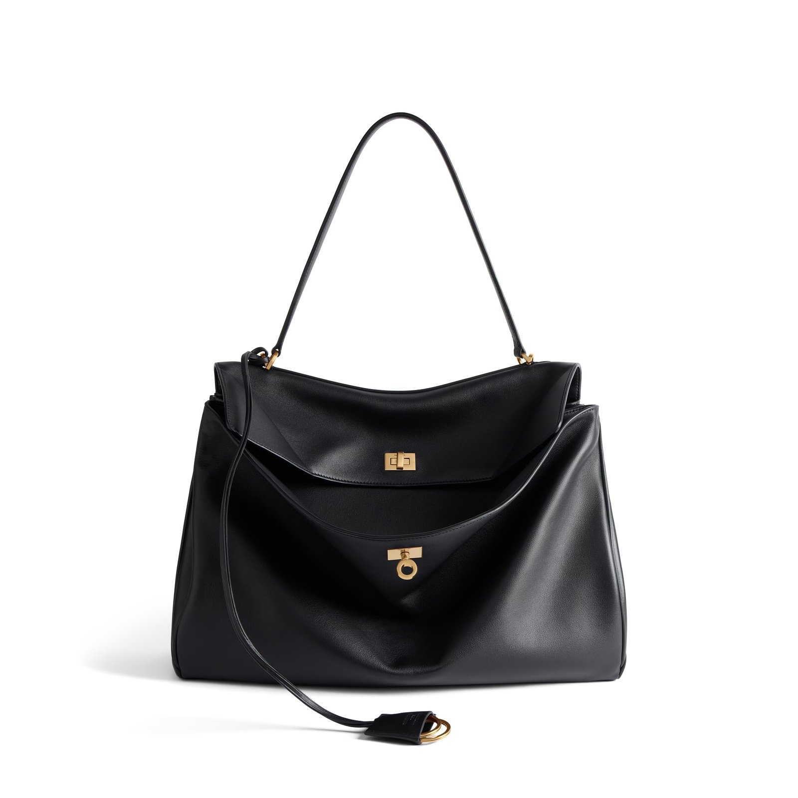 8289edf7963f0bd992c11e86010c0c1d BALENCIAGA Rodeo leather shoulder bag in Black and aged-golden hardware Multiple Size - Bag - Image 1