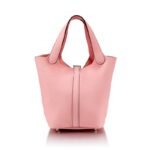 Hermes Clemence Picotin Lock Bag Silver Hardware - Light Pink Bag - Image 3
