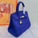Hermes Birkin Bag Doblis Bag Golden Hardware-Dark Blue Bag - Image 7