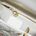 Dior Small Lady Dior Bag White Cannage Calfskin Golden and White Paint Hardware - Bag - Image 9