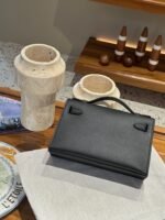 Hermes Kelly Mini 1st Kelly Pochette Generation Epsom Palm Leather-Black - Image 2
